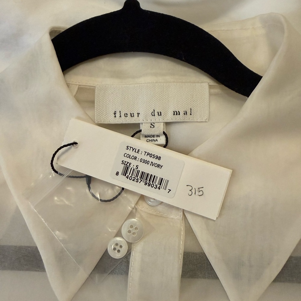 Fleur du Mal Sheer White Silk Blouse - Picture 10 of 11